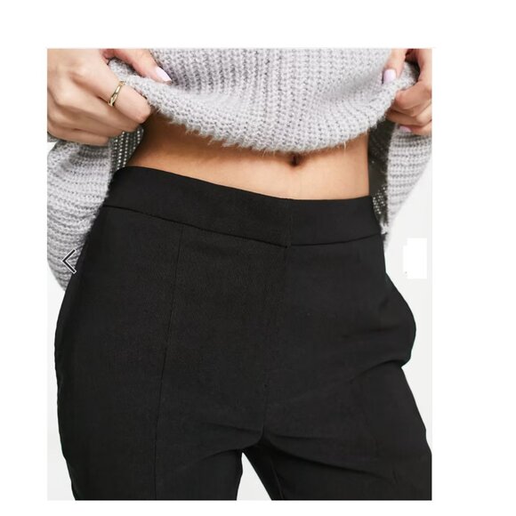 Topshop High Rise Kick Flare Trouser Pants with Split Hem Size 4 - Picture 2 of 9